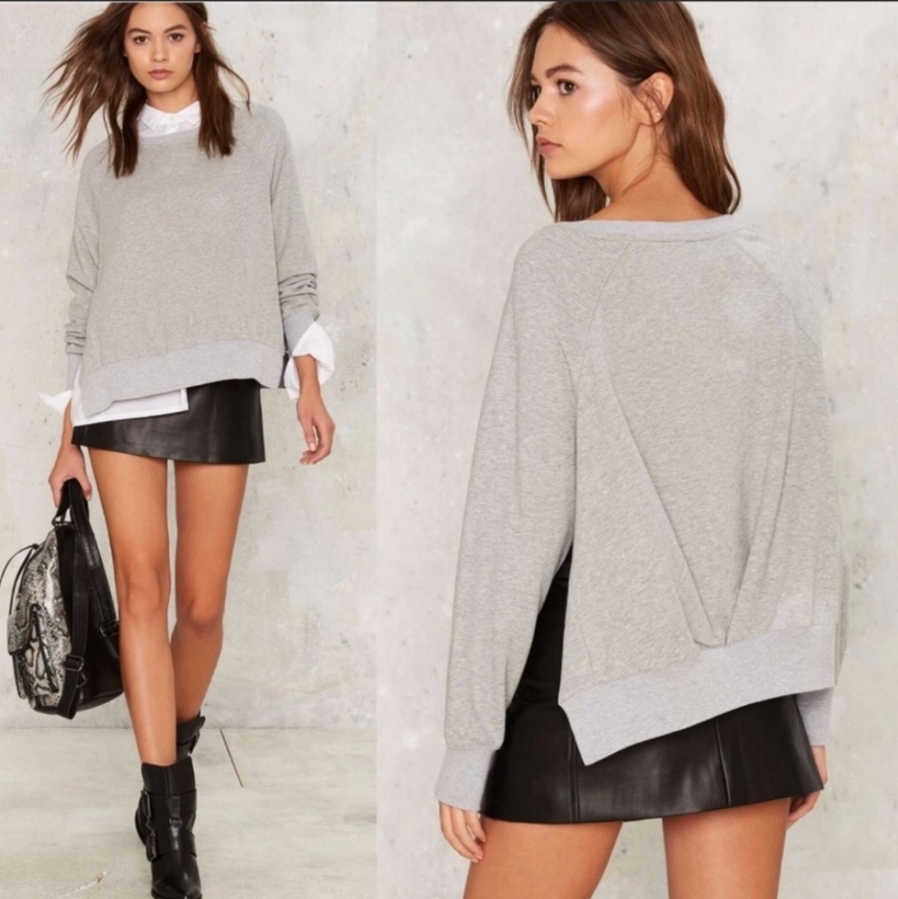 Nasty Gal Tear & Slit Sweatshirt Size S - Picture 1 of 9